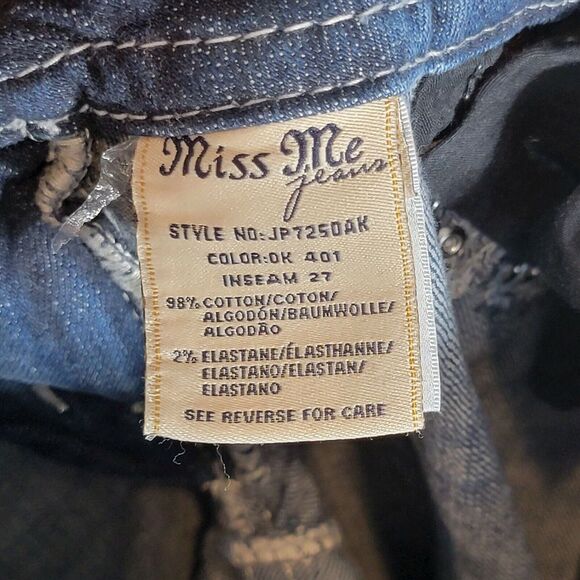 Miss Me Crop Skinny JP725OAK 27x27 Womens Jean Embellished Pockets FREE SHIPPING - Picture 7 of 8
